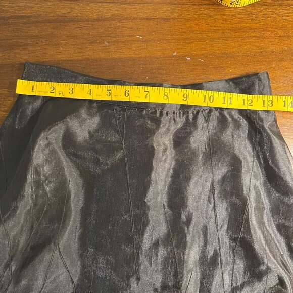 Vintage Whimsigoth Witchy Fairy Grunge Maxi Skirt Sheer Overlay Black High Waist - Picture 6 of 8